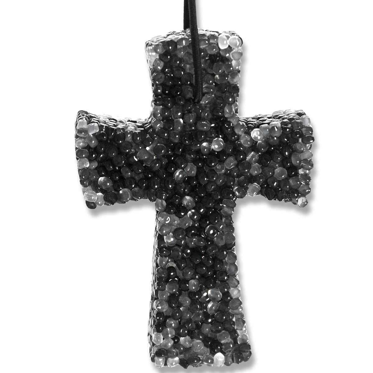 Leather, Lone Star Candles & More’s Premium Strongly Scented Freshies, Authentic Aroma of Genuine Leather, Car & Air Freshener, USA Made in Texas, Black and White Cross 1-Pack