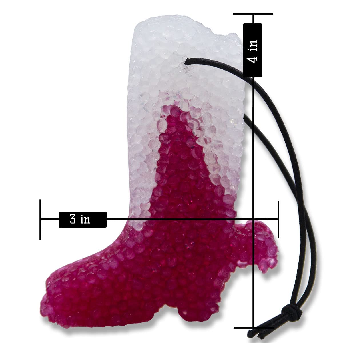 Leather and Lace, Lone Star Candles and More’s Original Aroma of Genuine Leather and Creamy Vanilla, Car & Air Freshener, USA Made in Texas, Magenta and White Boot 1-Pack
