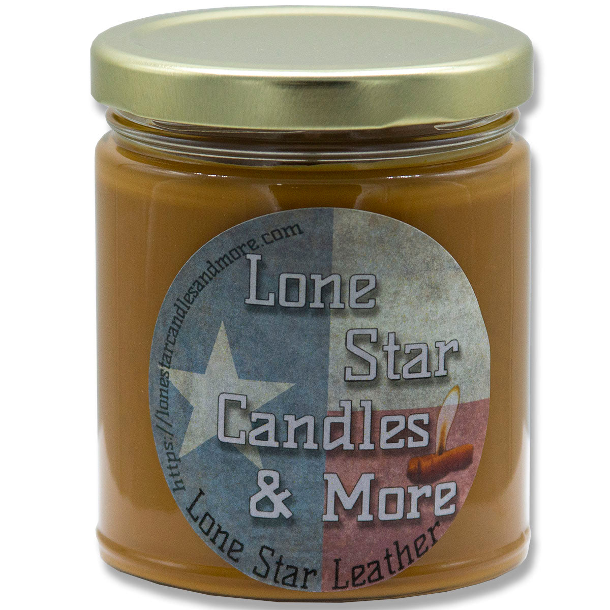 9oz Leather Candle with 45 Hour Burn Time 100% Soy Wax