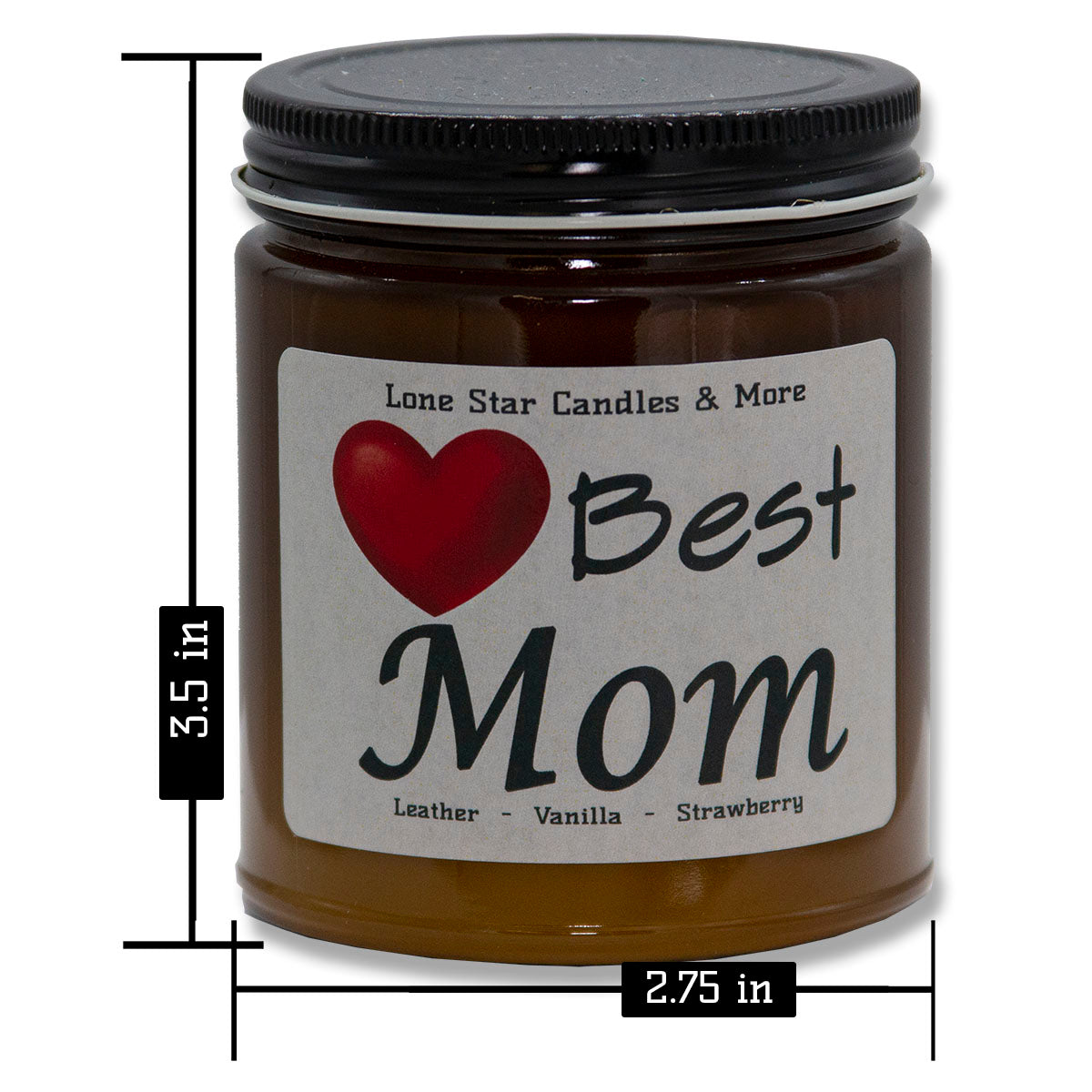 Leather & Lace, Lone Star Candles & More's Premium Hand Poured Strong Scented Soy Wax Gift Candle, Aroma of Genuine Leather & Creamy Vanilla, USA Made in Texas, Amber Glass Jars, 9oz Best Mom