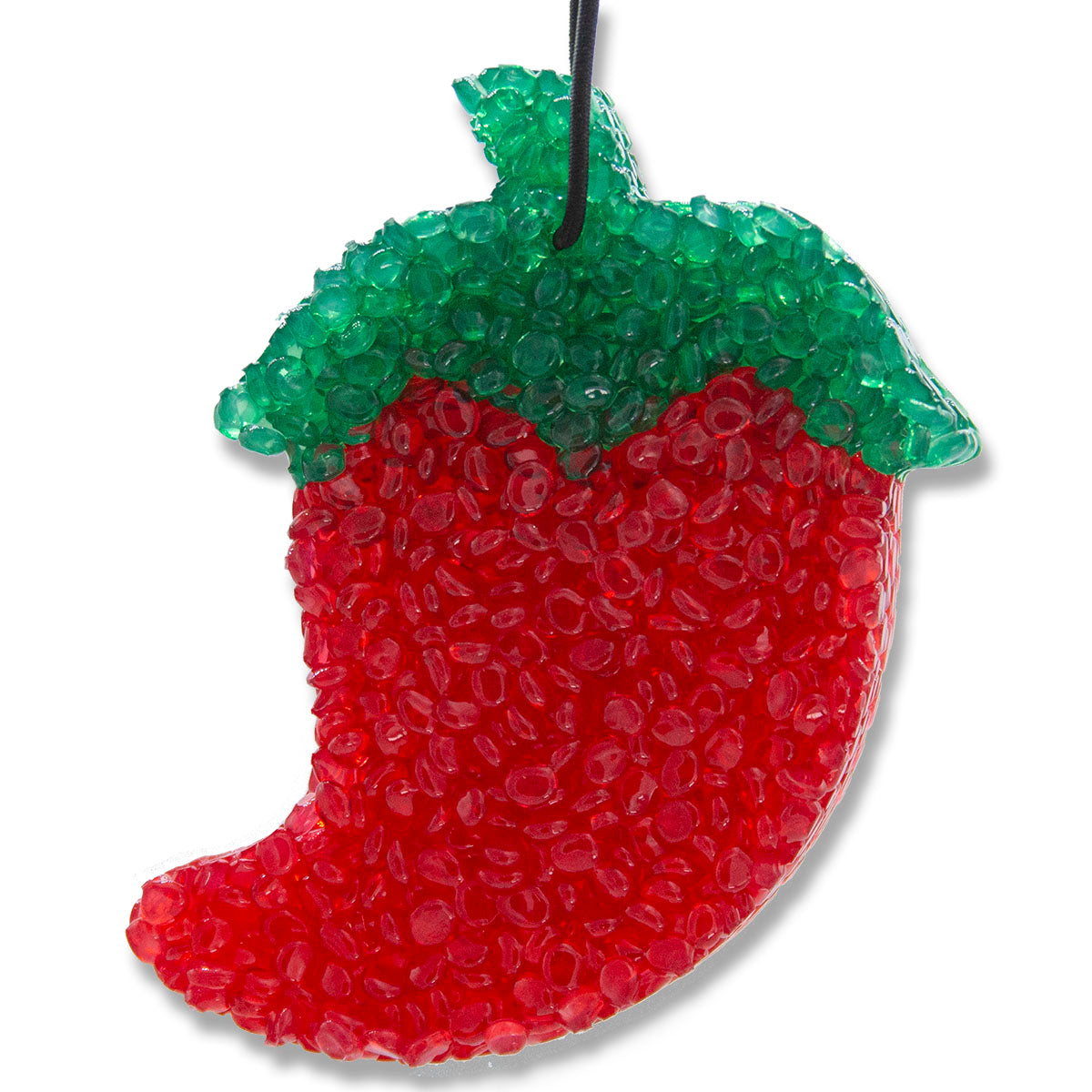 Strawberry Leather, Lone Star Candles & More's Premium Strongly Scented Freshies, Genuine Leather Aroma with Sweet & Juicy Strawberries, Car & Air Freshener, USA & Texas Made, Chili Pepper 1-Pack