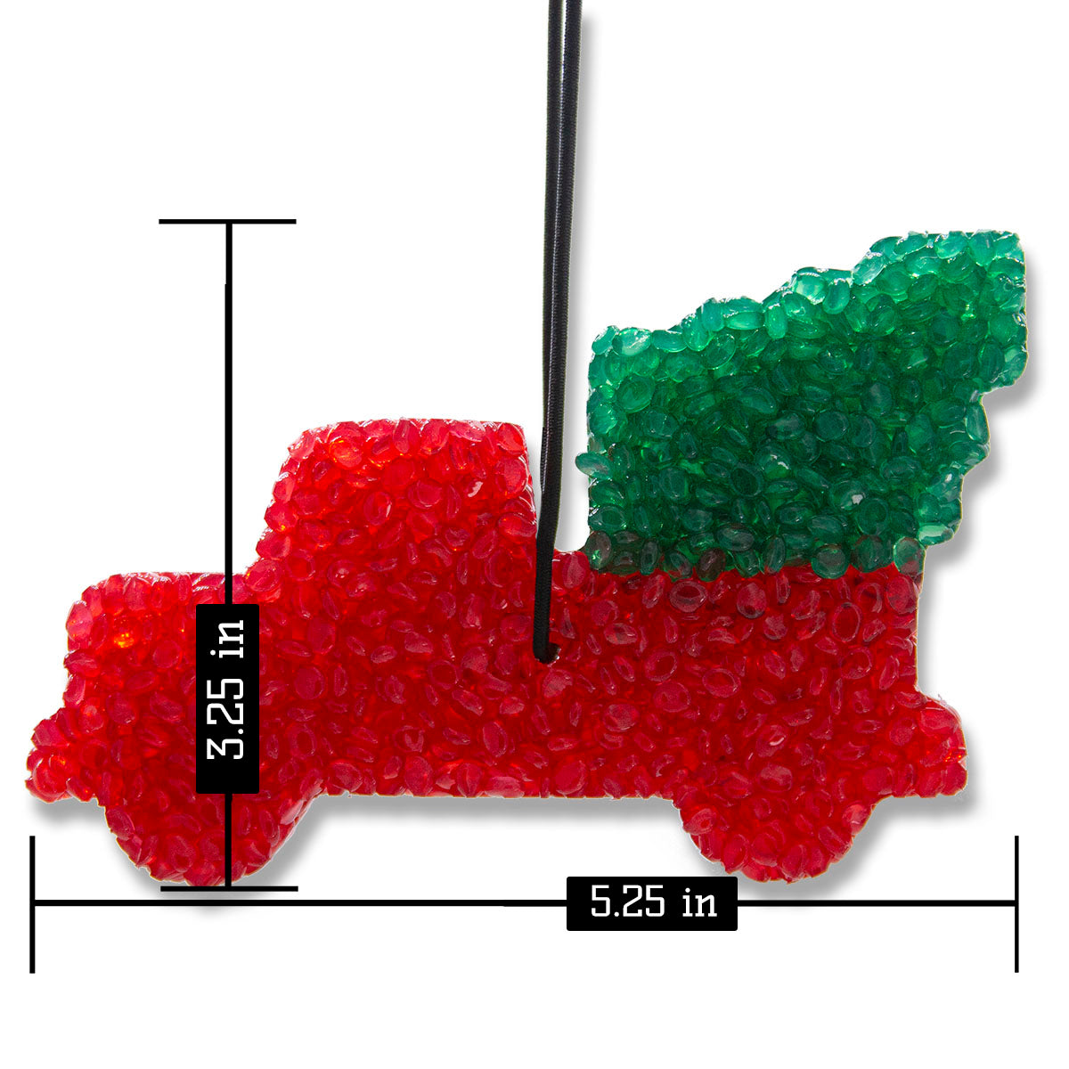 Lone Star Candles & More's Premium Strongly Scented Freshies, Car & Air Freshener, USA Made, Truck & Tree 1-Pack Dimensions