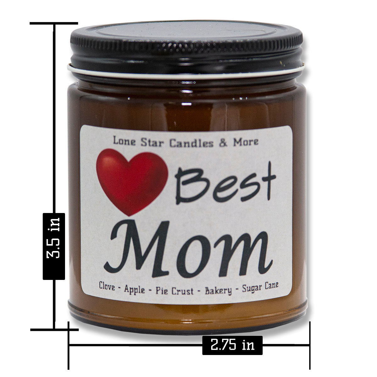 Hot Apple Pie, Lone Star Candles & More's Premium Hand Poured Strongly Scented Soy Wax Gift Candle, Warm Sweet Baked Apples, and Flaky Pie Crust, USA Made in Texas, Amber Glass Jar 9oz Best Mom