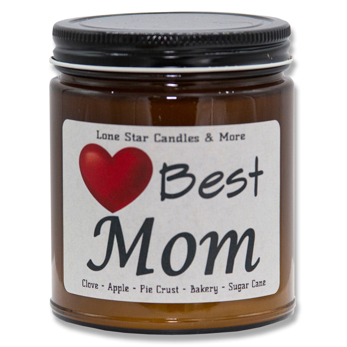 Hot Apple Pie, Lone Star Candles & More's Premium Hand Poured Strongly Scented Soy Wax Gift Candle, Warm Sweet Baked Apples, and Flaky Pie Crust, USA Made in Texas, Amber Glass Jar 9oz Best Mom