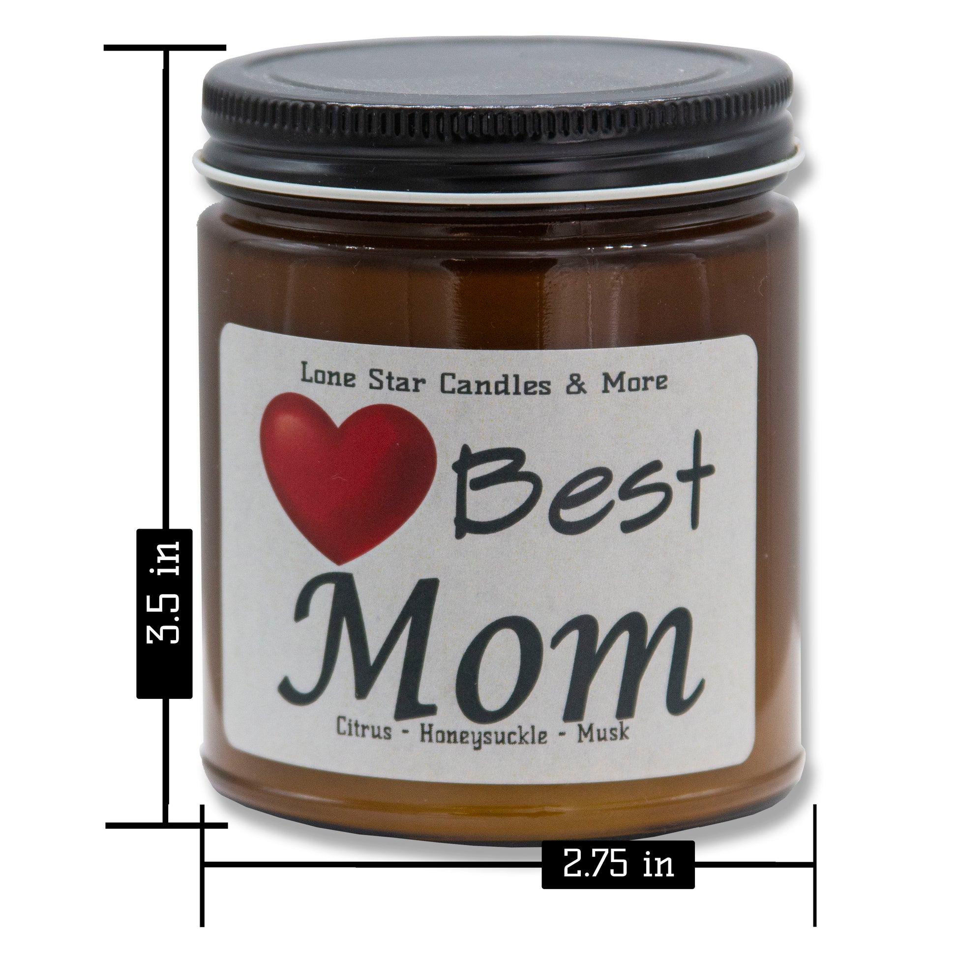 Honeysuckle, Lone Star Candles & More's Premium Hand Poured Strongly Scented Soy Wax Gift Candle, The perfect Spring and Summer-Time Scent, USA Made in Texas, Round Amber Glass Jar 9oz Best Mom
