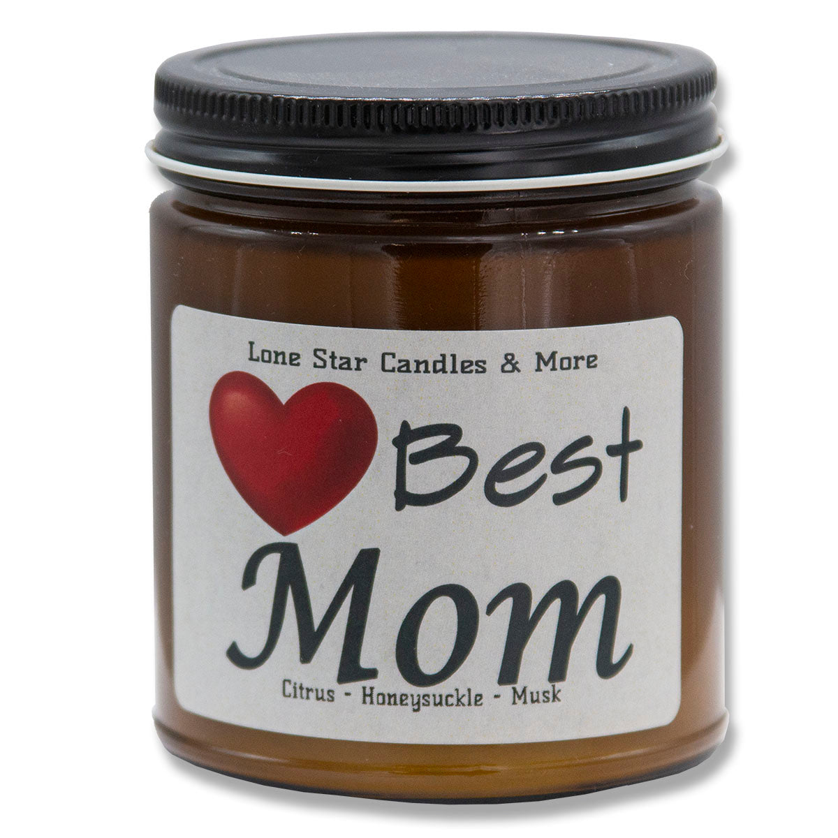 Honeysuckle, Lone Star Candles & More's Premium Hand Poured Strongly Scented Soy Wax Gift Candle, The perfect Spring and Summer-Time Scent, USA Made in Texas, Round Amber Glass Jar 9oz Best Mom