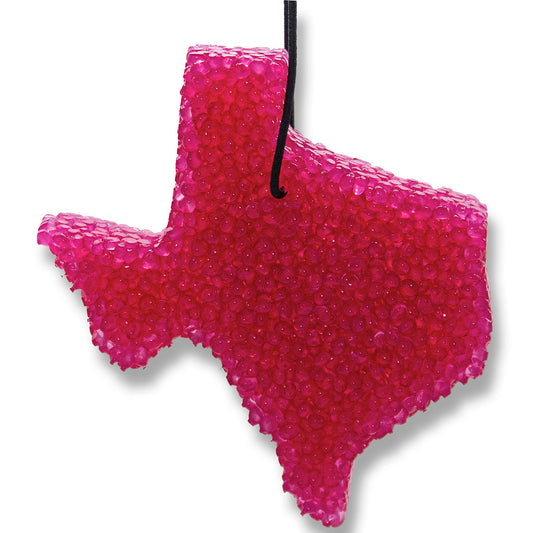 Leather and Lace, Lone Star Candles and More’s Original Aroma of Genuine Leather and Creamy Vanilla, Car & Air Freshener, USA Made in Texas, Magenta Texas State 1-Pack
