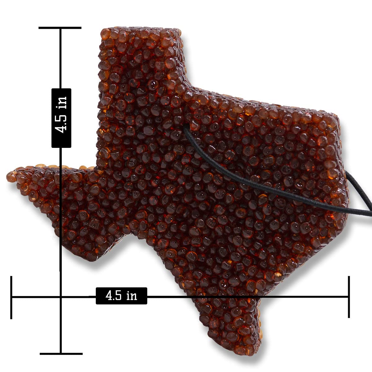 Lone Star Candles & More's Premium Strongly Scented Freshies, Air & Car Freshener, USA Made, Brown Texas State 1-Pack Dimensions