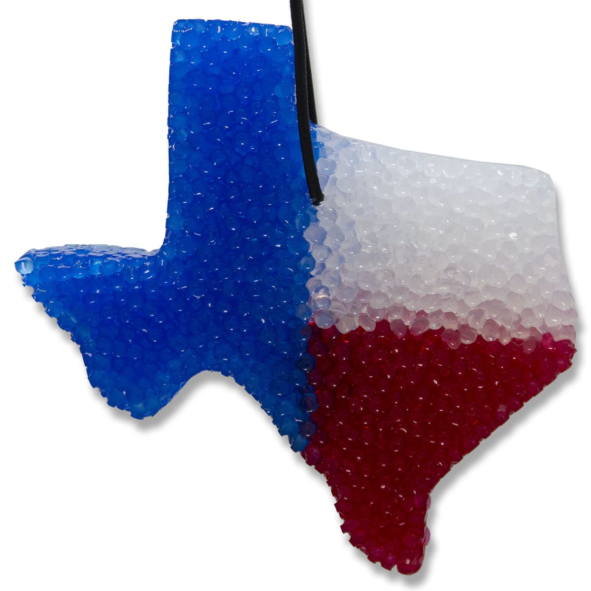 Strawberry Leather, Lone Star Candles & More’s Premium Strongly Scented Freshies, Genuine Leather with Sweet & Juicy Strawberries, Car & Air Freshener, USA Made in Texas, 3-Color Texas State 1-Pack