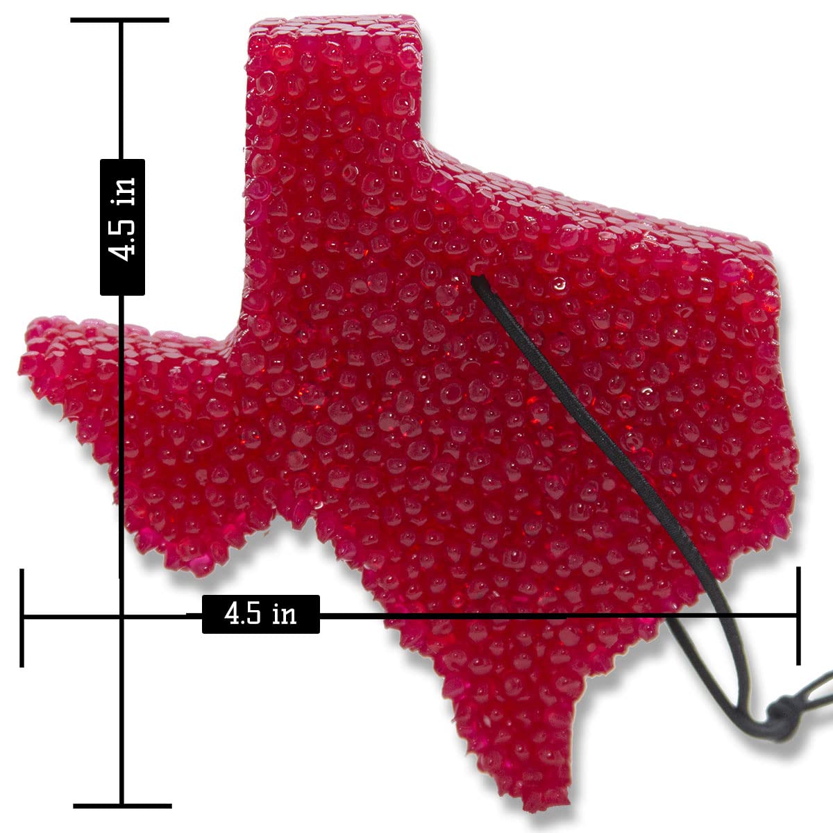 Strawberry Leather, Lone Star Candles & More’s Premium Strongly Scented Freshies, Genuine Leather with Sweet & Juicy Strawberries, Car & Air Freshener, USA Made in Texas, Strawberry Texas State 1-Pack