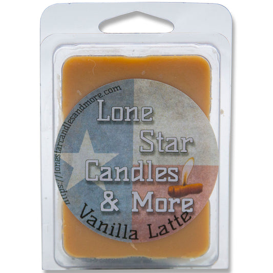 Vanilla Latte, USA Made in Texas, Lone Star Candles & More's Premium Hand Poured Strongly Scented Wax Melts, The perfect Hazelnut Latte with Vanilla Syrup, 2.7oz, 6 Strongly Scented Wax Cubes, 1-Pack