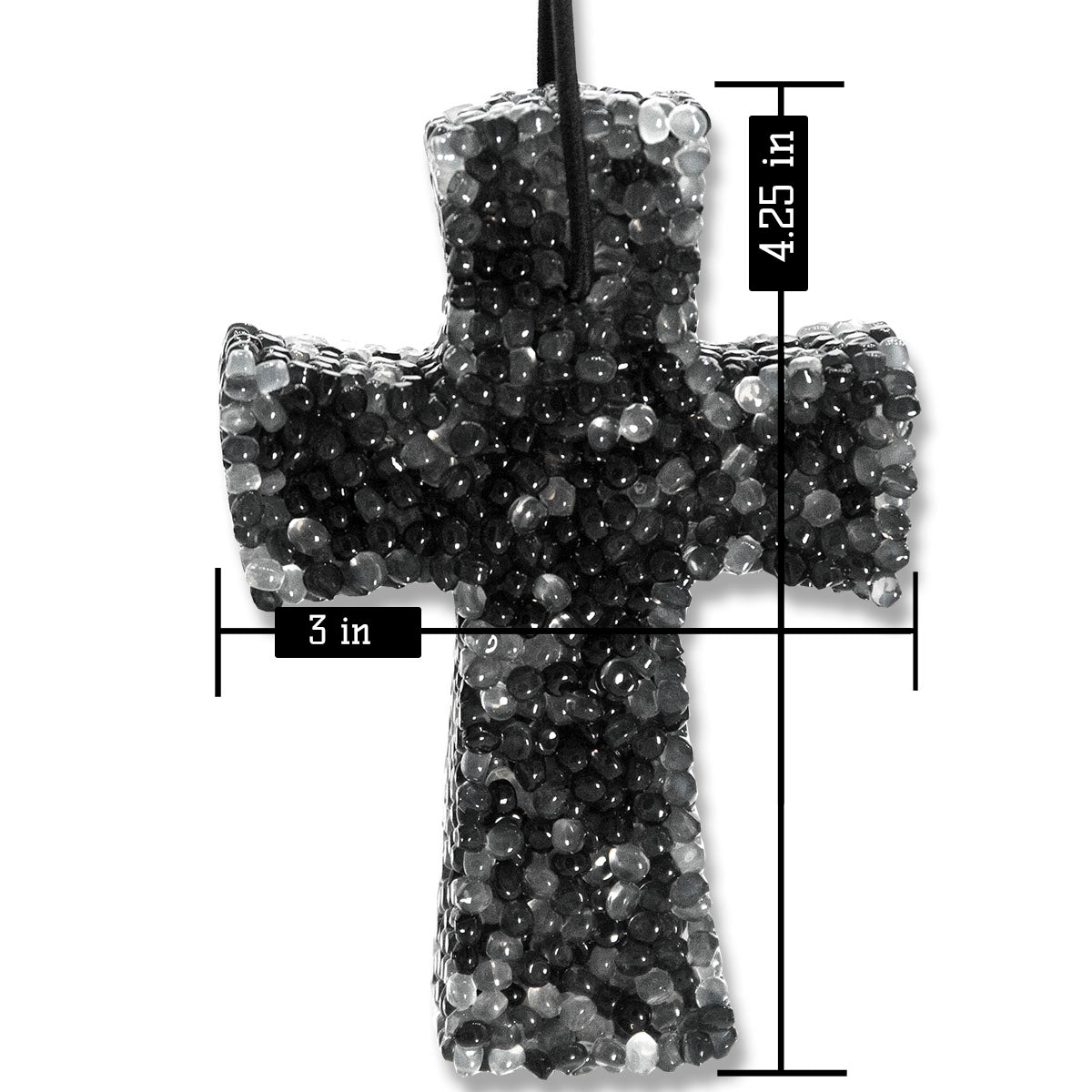 Lone Star Candles & More's Premium Strongly Scented Freshies, Car & Air Freshener, USA Made, Black & White Cross 1-Pack Dimensions