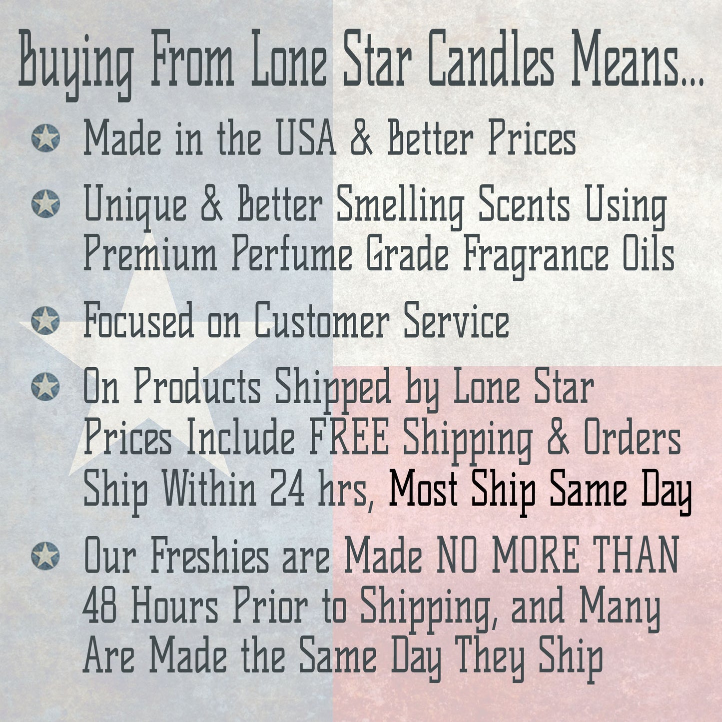 Leather, Lone Star Candles & More’s Premium Strongly Scented Freshies, Authentic Aroma of Genuine Leather, Car & Air Freshener, USA Made in Texas, Black Texas State 1-Pack