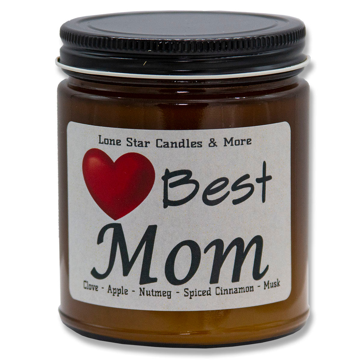 Mulled Cider, Lone Star Candles & More's Premium Hand Poured Strongly Scented Soy Wax Gift Candle, The scent of Sweet N Spicy Cider, USA Made, Round Amber Glass Jar 9oz Best Mom